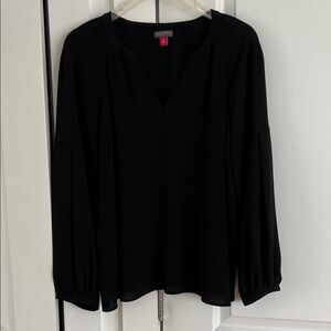 Vince Caputo  Black V-Neck Blouse M